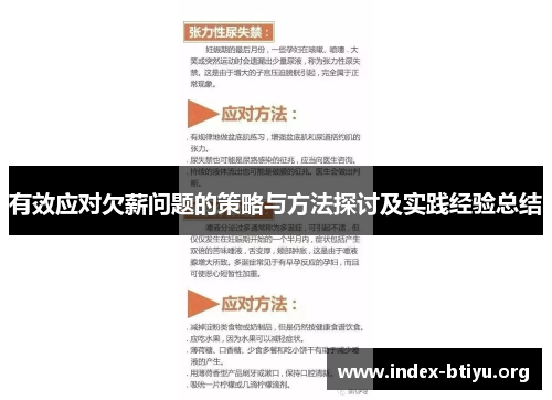 有效应对欠薪问题的策略与方法探讨及实践经验总结